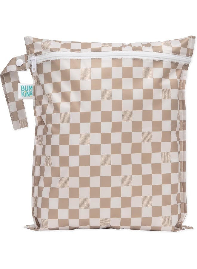 Bumkins Waterproof Wet Bag for Baby, Travel, Swim Suit, Cloth Diapers, Pump Parts, Pool, Gym Clothes, Toiletry, Strap to Stroller, Daycare, Zipper Reusable Bag, Wetdry Packing Pouch - Image 1