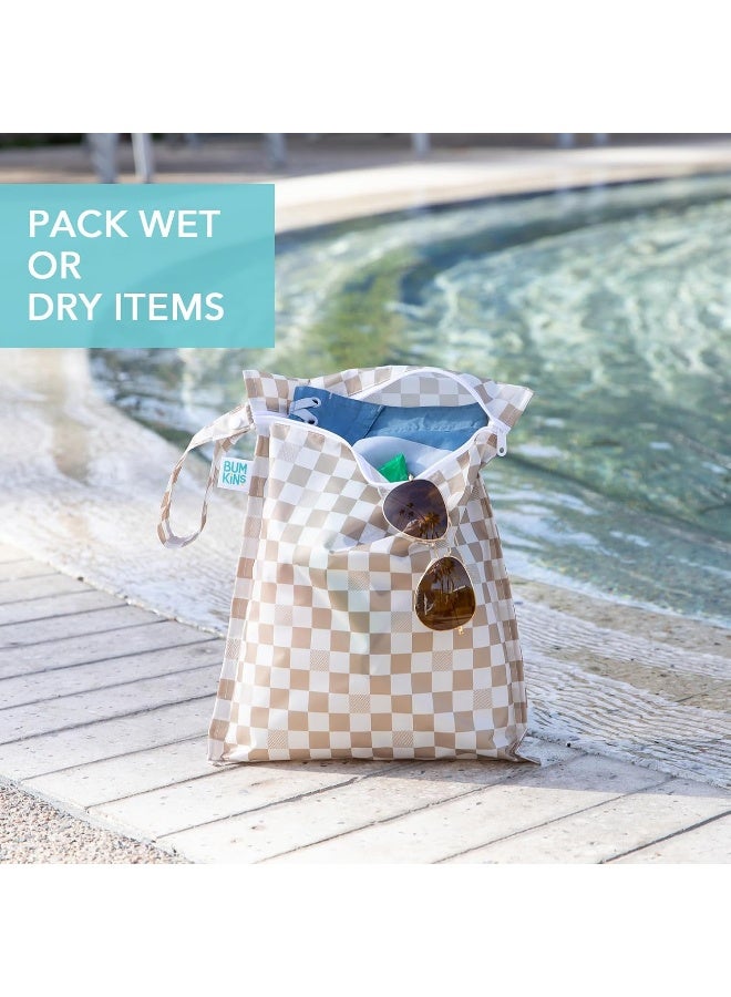 Bumkins Waterproof Wet Bag for Baby, Travel, Swim Suit, Cloth Diapers, Pump Parts, Pool, Gym Clothes, Toiletry, Strap to Stroller, Daycare, Zipper Reusable Bag, Wetdry Packing Pouch - Image 4