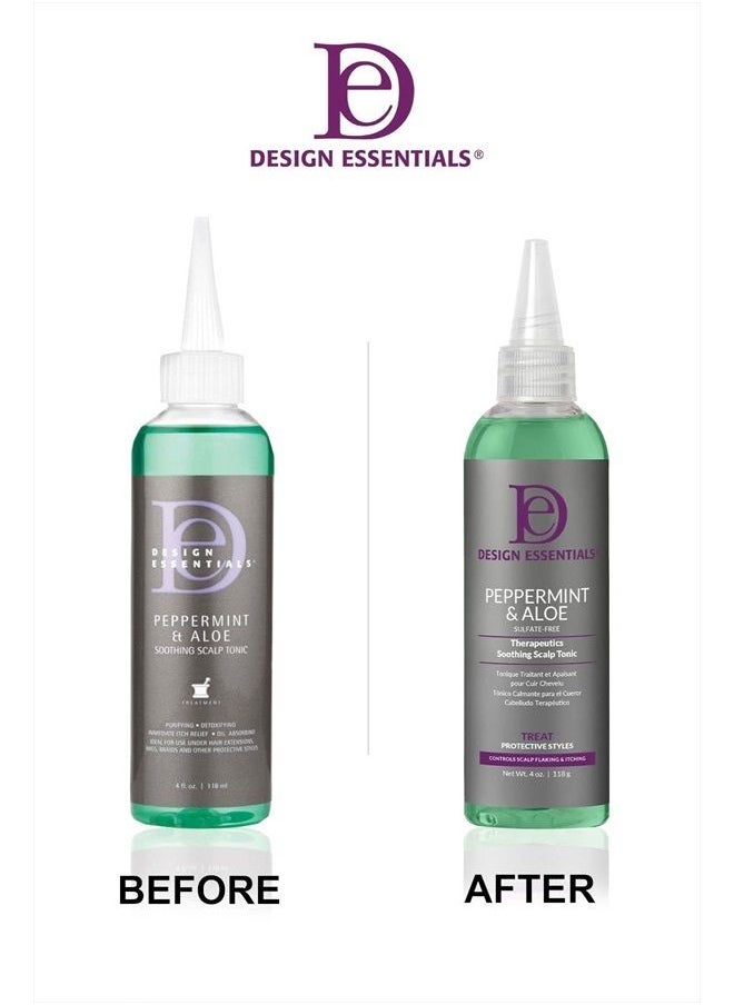 Design Essentials Peppermint & Aloe TherapeuticsSoothing Scalp Tonic, 4 Ounces  - Image 3
