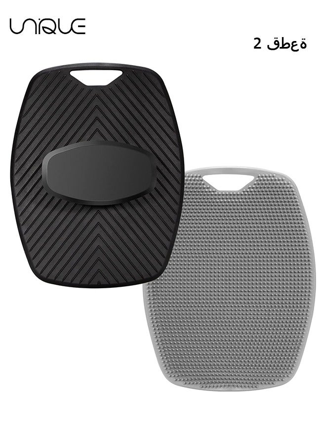 Unique 2 Pcs Silicone Body Cleansing Brush - Shower Cleaner Body Buffer - For Nourishing Cleansing & Exfoliating - Suitable for All Skin Levels - Comes with an Ergonomic Non-Slip Handle - Image 1