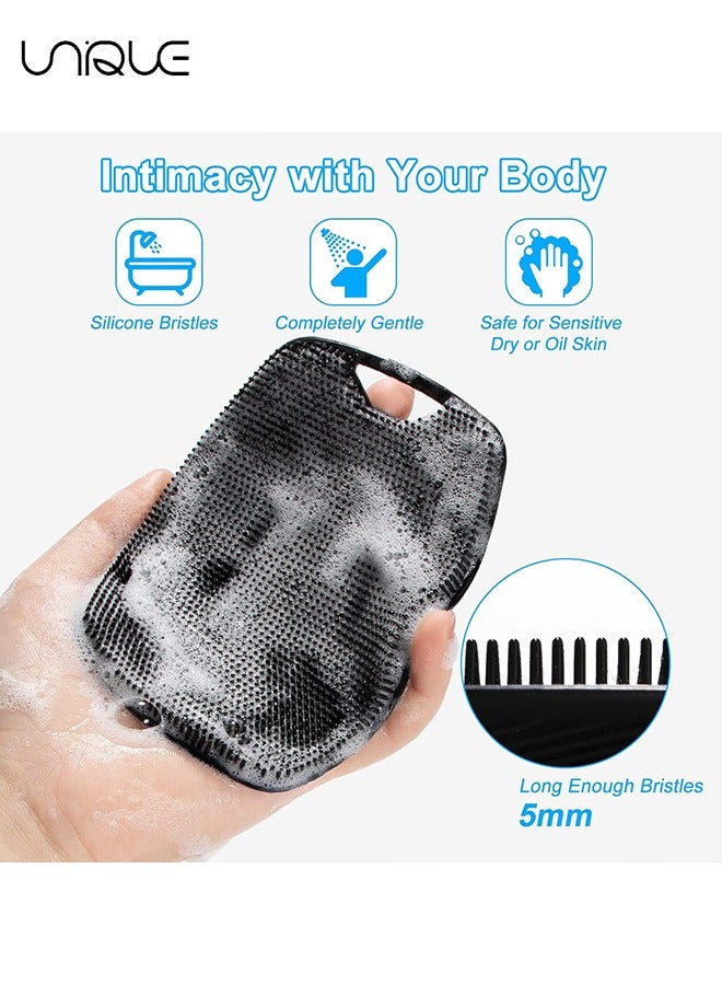 Unique 2 Pcs Silicone Body Cleansing Brush - Shower Cleaner Body Buffer - For Nourishing Cleansing & Exfoliating - Suitable for All Skin Levels - Comes with an Ergonomic Non-Slip Handle - Image 3
