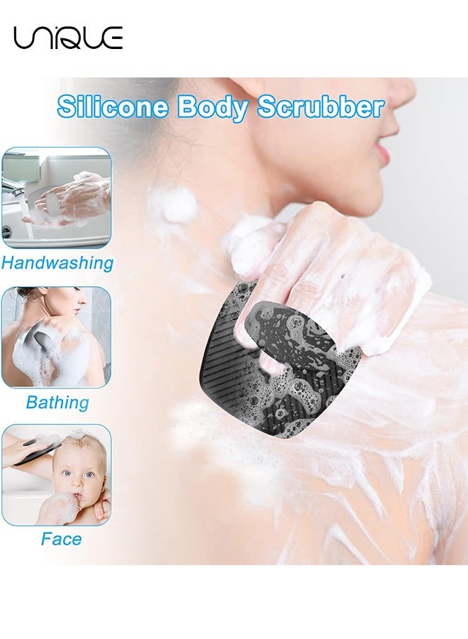 Unique 2 Pcs Silicone Body Cleansing Brush - Shower Cleaner Body Buffer - For Nourishing Cleansing & Exfoliating - Suitable for All Skin Levels - Comes with an Ergonomic Non-Slip Handle - Image 5