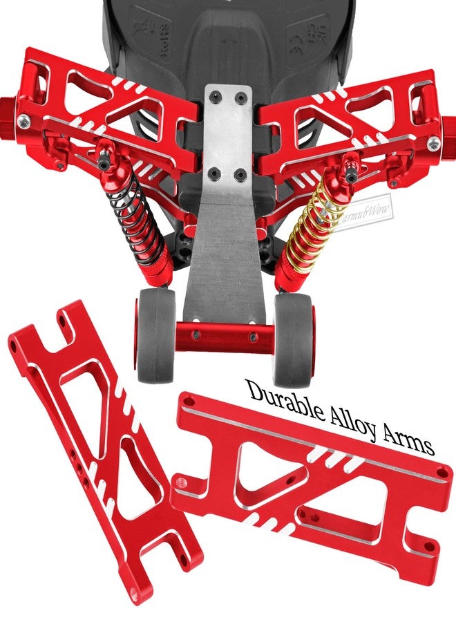 قطع غيار RcarmubWow RC المُحسّنة لسيارة Granite GROM MEGA 380 بمقياس 1/18، تشمل: ممتص صدمات أمامي وخلفي، أعمدة نقل الحركة CVD، أذرع التعليق، مفاصل التوجيه الأمامية، محاور العجلات، ومحاور العجلات الخلفية، باللون الأحمر. - Image 5