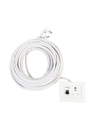 Ocko Extension Board Single 20Amp Socket 16Amp MCB Switch 16 Amp 3 Pin Plug Heavy Duty MCB Enclosure 25 mm 10 Meter Long Cable for Refrigerator AC EVehicle Charger Pack of 1 White - pzsku/Z588FA24FF93E3629D9C2Z/45/1746724071/bc89cbb9-a289-4922-8b5c-39af34661114