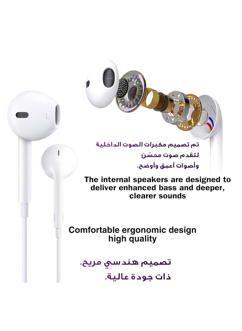AREX EarBuds with USB C Connector Wired Earbuds with Microphone & Volume Control, In-ear Headphones for iPhone 16 Pro Max, 15 Pro Max, iPad Pro/Air, Samsung (White) - Image 2
