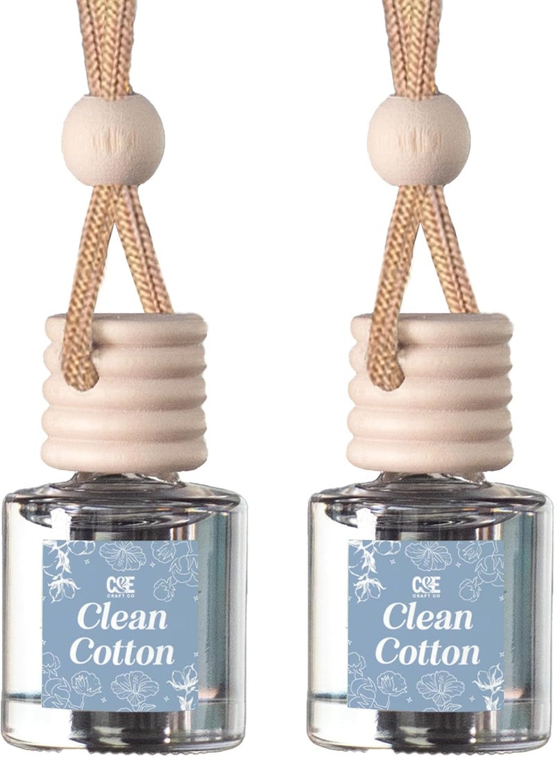 CE CRAFT مجموعة C&E Craft Co من معطرات السيارة المعلقة بناشر العطر، عبوة مزدوجة، زيت عطر طويل الأمد لمعطر السيارة، زجاجة زجاجية لمعطر السيارة الأوتوماتيكي، صنع في الولايات المتحدة (قطن نظيف) - Image 1