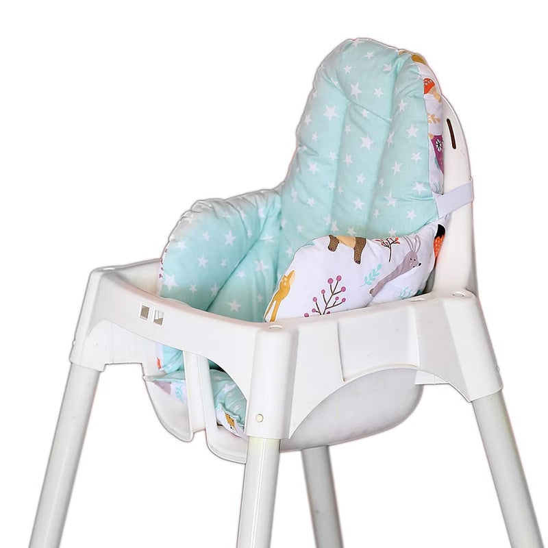 Bebek Ozel High Chair Cushion for IKEA High Chair, One Piece IKEA High Chair Accessories, Cotton Antilop High Chair Accessories, Washable IKEA High Chair Cushion (Nature Green) - Image 5