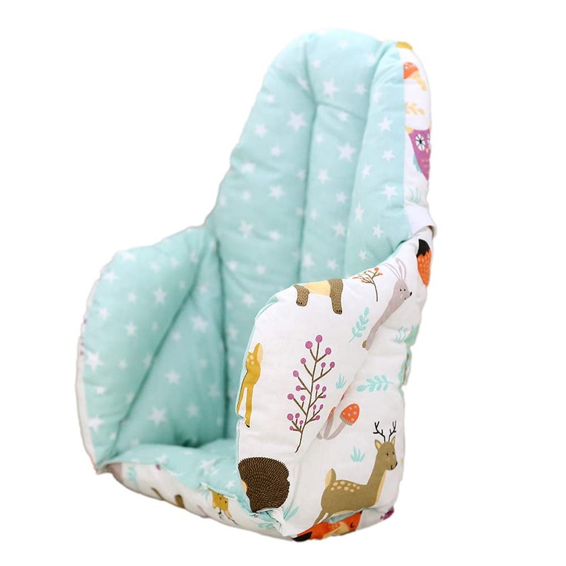 Bebek Ozel High Chair Cushion for IKEA High Chair, One Piece IKEA High Chair Accessories, Cotton Antilop High Chair Accessories, Washable IKEA High Chair Cushion (Nature Green) - Image 4