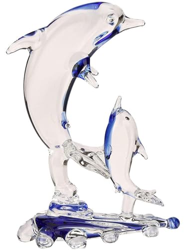 Somil Handcrafted Crystal Glass Dolphin Showpiece – Mother & Baby Dolphin Figurine, Blue & Clear,Decorative Gifting for Home, Office, Table, Ideal Gift Pack of 1 - Image 3
