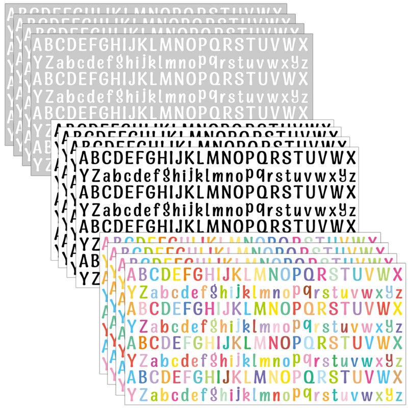 AVERZELLA 2500 PCS 12 Sheets Letter Stickers Small Multicolors Mini Deco Sticker Waterproof Alphabet Stickers 12 Half in Vinyl Stick On Letters for Scrapbooking Water Bottle Mailbox 05 Inch