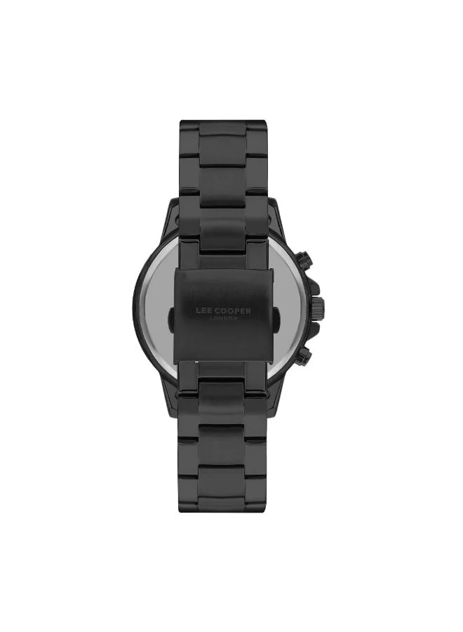 Lee Cooper Lee Cooper Men's VX9NE1 Movement Watch, Multi Function Display and Metal Strap - LC07636.690, Black