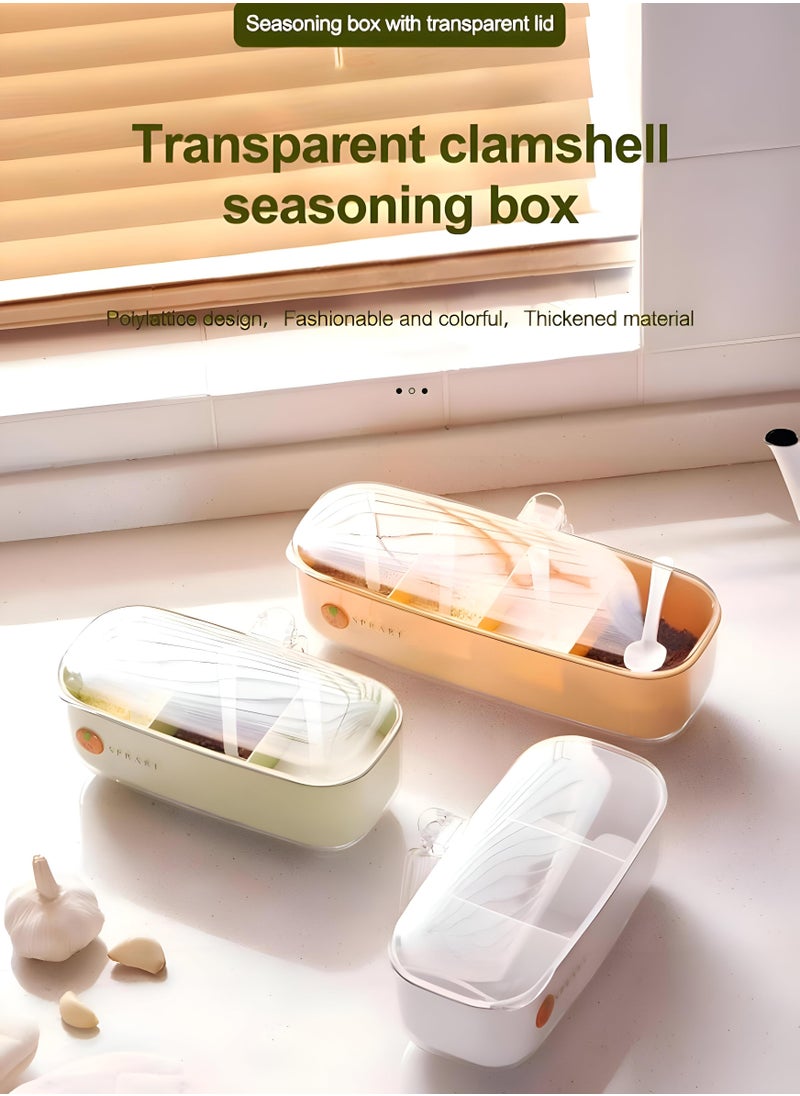 Generic - Seasoning Holder Set - Multi-Section Acrylic Container With Easy-Lift Lids And Spoons Included, Built For Long-Term Use In Modern Kitchens Needing Fresh And Accessible Ingredients - Image 1
