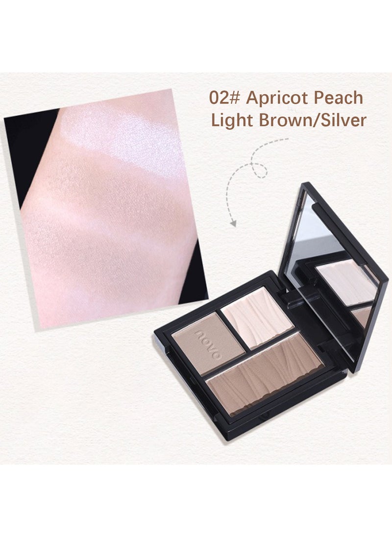 Novo - Multi Effect Three Color Contouring Disk, Makeup Palette Contain Contour and Highlighter, Eye Makeup Palette, Contouring Palette, Matte Radiance Luminizer - Image 1