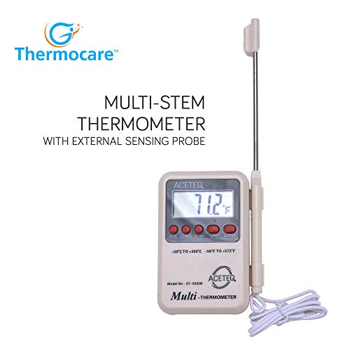 Thermocare Plastic Digital Thermometer with External Sensing Probe and Portable LCD Digital, Accurate Fast Response (White) Multi | pack of 1 - Image 2