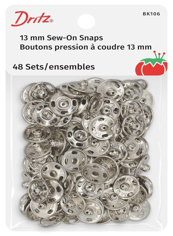 Dritz Sew On Snaps Nickel 48 Sets Fasteners, Size 3, 48ct - Image 1