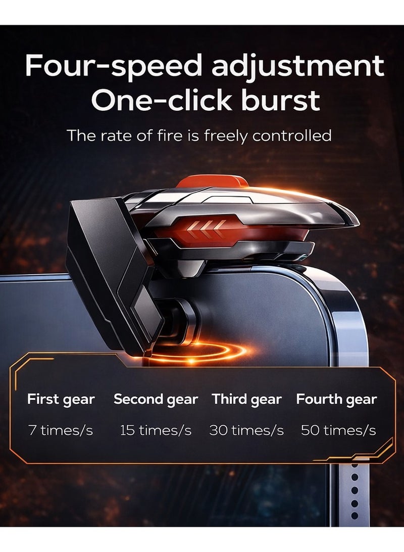 ميمو شفتات ليزر اوتوماتيكية عالية الجودة للهاتف من ميمو، 6 اصابع، سرعة استجابة فائقة، 25 ميلي امبير بطارية طويلة الامد،وضع إطلاق متكرر سريع، أزرار معدنية متينة، متوافقة مع جميع هواتف ايفون واندرويد مخصصة لالعاب مثل ببجي موبايل - Image 2