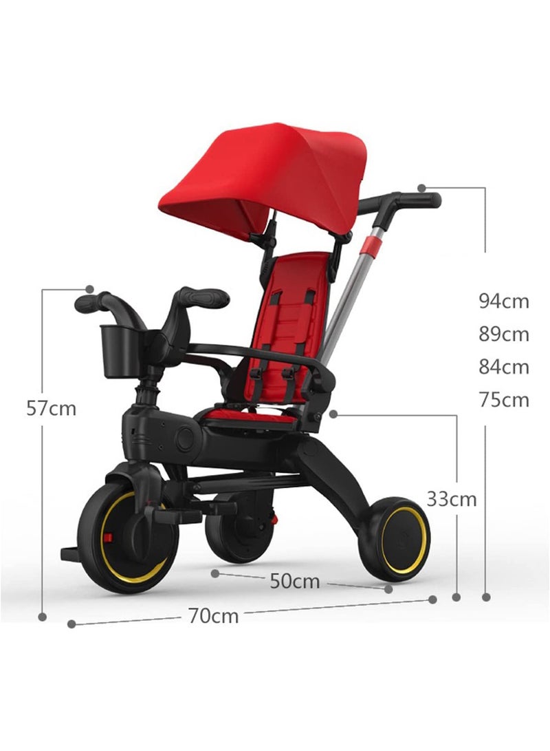 LIMOS Kids Tricycle Premium Foldable Push Trike for Ages 10 Months to 3 Years(Red) - Image 4
