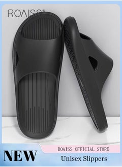 roaiss EVA Indoor Home Slippers for Men Summer Simple Soft Elasticity Comfort Outdoor Slides Quick Drying Silent Anti-Slip Wear-Resistant Breathable Lightweight Bath Sandals  - Image 1