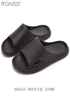 roaiss EVA Indoor Home Slippers for Men Summer Simple Soft Elasticity Comfort Outdoor Slides Quick Drying Silent Anti-Slip Wear-Resistant Breathable Lightweight Bath Sandals  - Image 4