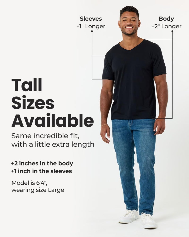 INTO THE AM V Neck T Shirts Men Fitted Casual Soft Plain Sleep Vneck Tshirt Shirts for Men (White, X-Large) - Image 5