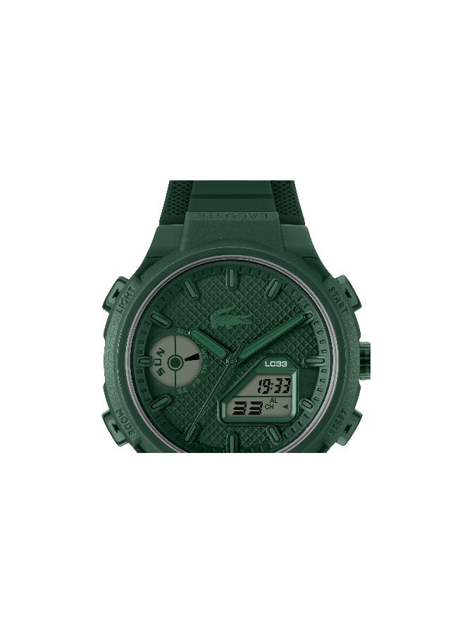 Lacoste Lc33 Men's Quartz Watch with Green Dial and Green Silicone Strap - 2011449 - Image 5