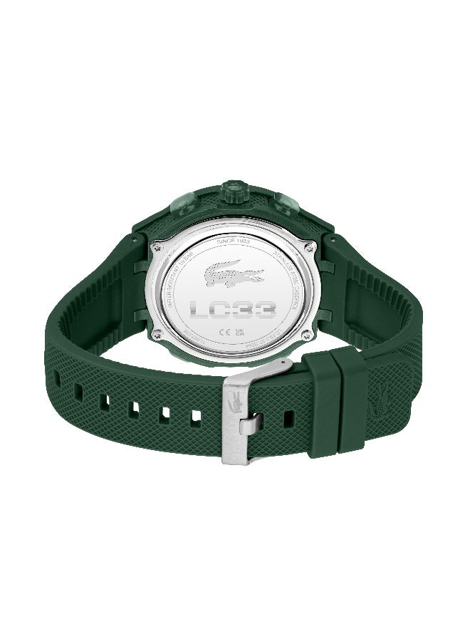 Lacoste Lc33 Men's Quartz Watch with Green Dial and Green Silicone Strap - 2011449 - Image 4