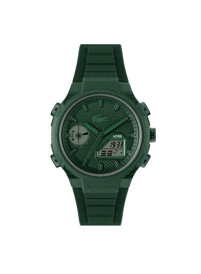 Lacoste Lc33 Men's Quartz Watch with Green Dial and Green Silicone Strap - 2011449 - Image 2
