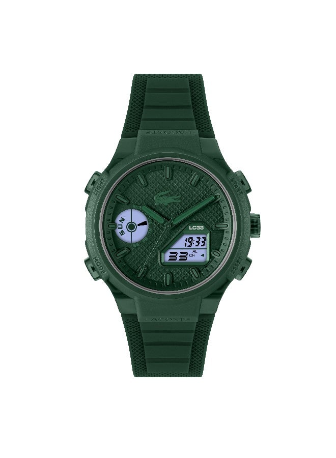 Lacoste Lc33 Men's Quartz Watch with Green Dial and Green Silicone Strap - 2011449 - Image 3