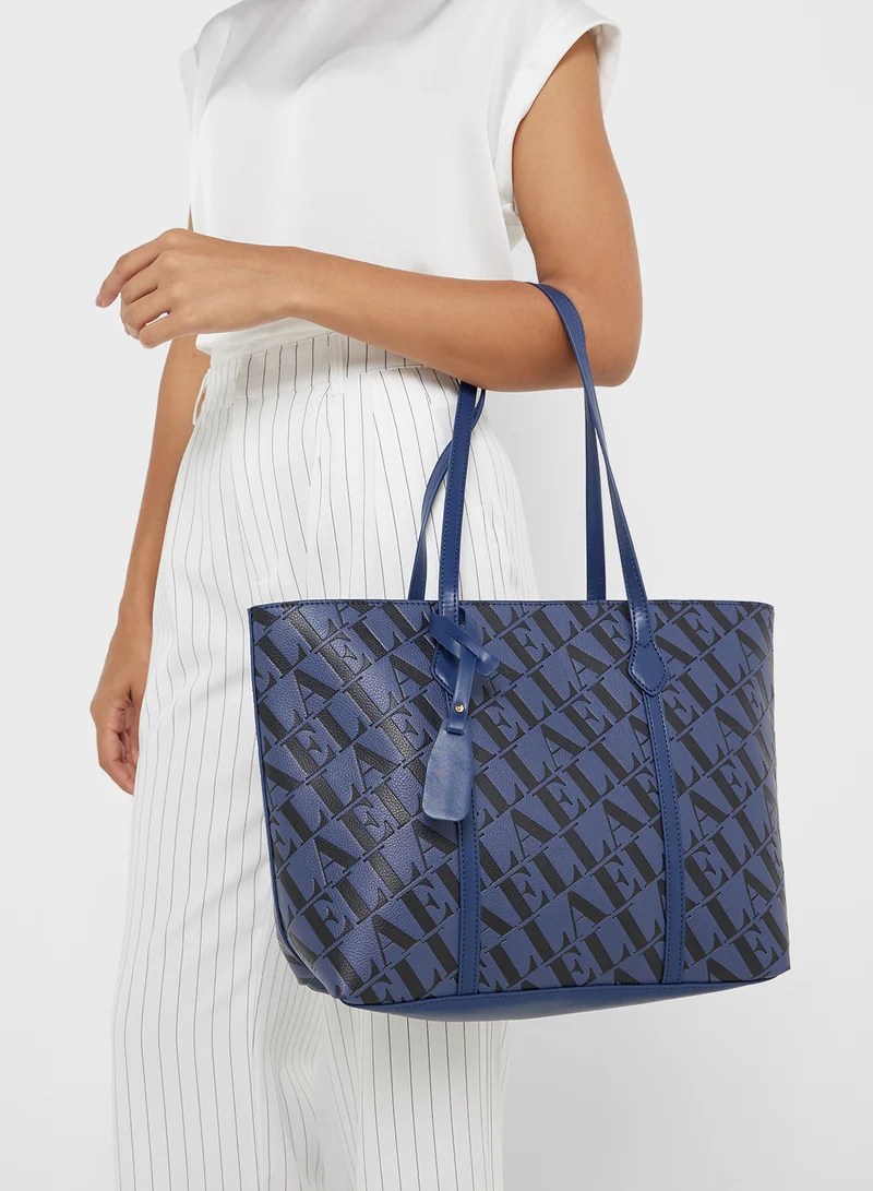 ELLA Monogram Embossed Tote Bag