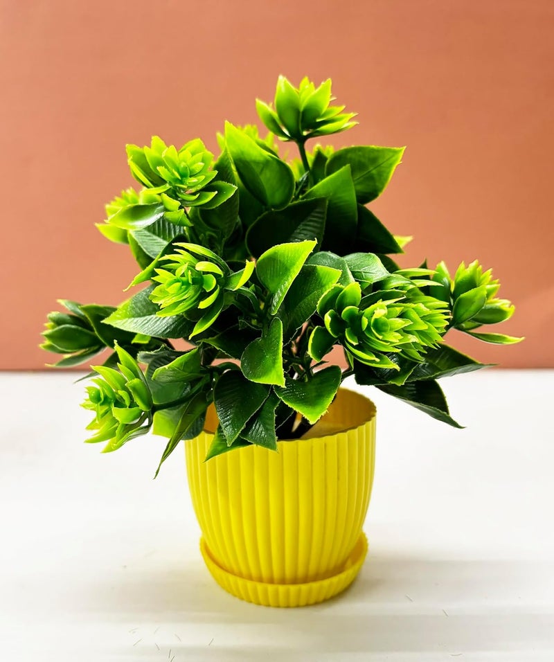 Dekorly 6 Packs Fake Plants Small, Mini Artificial Plants Indoor for Home Farmhouse Bathroom Shelf Décor (Height : 17Cm, Yellow) - Plastic - Image 5