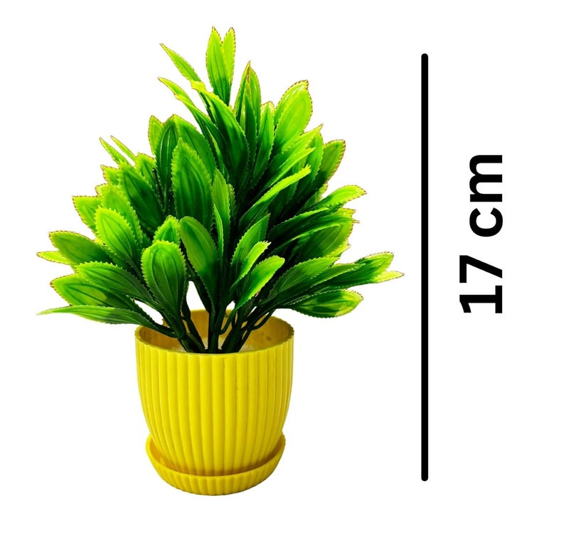 Dekorly 6 Packs Fake Plants Small, Mini Artificial Plants Indoor for Home Farmhouse Bathroom Shelf Décor (Height : 17Cm, Yellow) - Plastic - Image 3