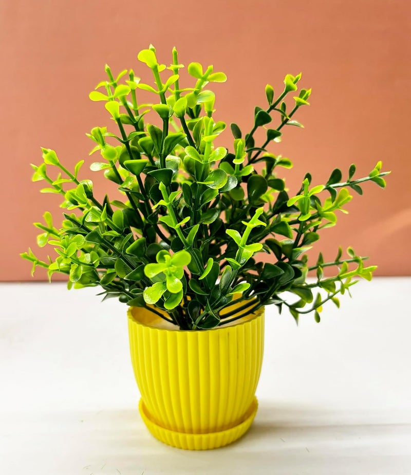 Dekorly 6 Packs Fake Plants Small, Mini Artificial Plants Indoor for Home Farmhouse Bathroom Shelf Décor (Height : 17Cm, Yellow) - Plastic - Image 4