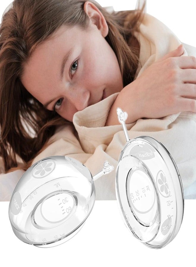 Cmbear Silicone Breast Shells for Nursing Mum, Extra-Soft Silicon Pads, 60ml Volume Measurement and a Secure Plug, Breast Milk Collection Protection of Sore Nipples. Reusable Milk Savers - Image 1