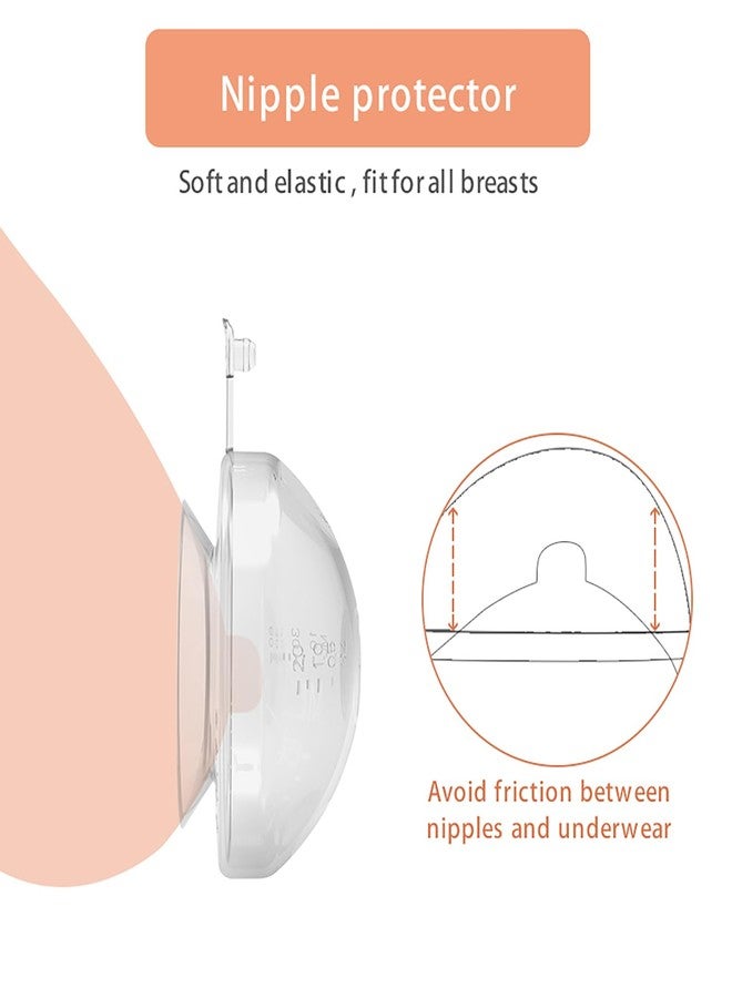 Cmbear Silicone Breast Shells for Nursing Mum, Extra-Soft Silicon Pads, 60ml Volume Measurement and a Secure Plug, Breast Milk Collection Protection of Sore Nipples. Reusable Milk Savers - Image 3