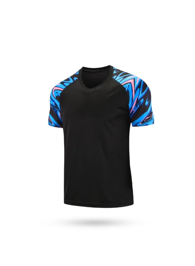 H PRO VelocityStrike Custom Soccer Training Jerseys |BLACK/BLUE| Team Uniforms Personalized Name and Number Logo