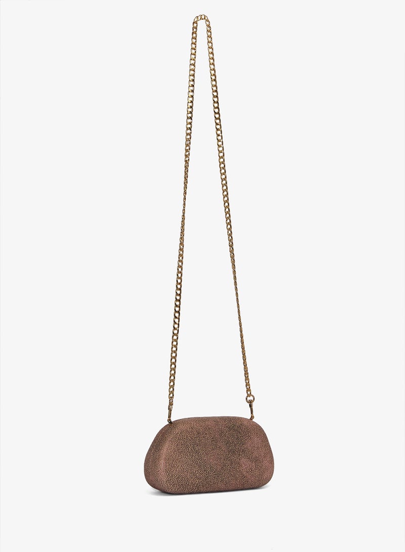 Ella Limited Edition Gold Accent Embellished Metallic Clutch - Image 2
