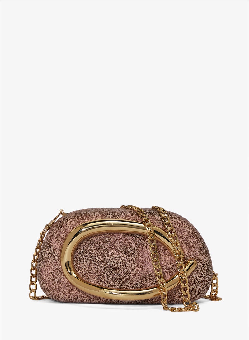Ella Limited Edition Gold Accent Embellished Metallic Clutch - Image 1