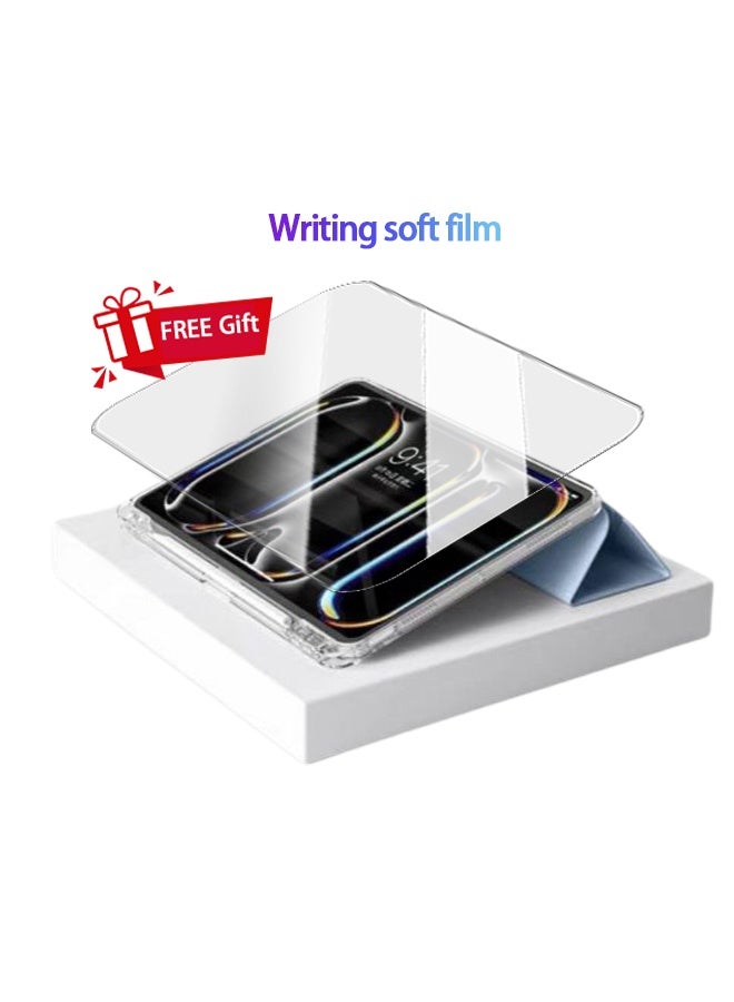 Redmi Pad SE 11 Inch Cover, For Redmi SE Cover With Pen Slot, Case For Shockproof Y Folding Stand, Transparent Tpu Protective Cover,  Flip Cover Stand Smart Wake-Up/ AED 23 Gift Set Anti-Glare Protective Film - Blue - Image 3