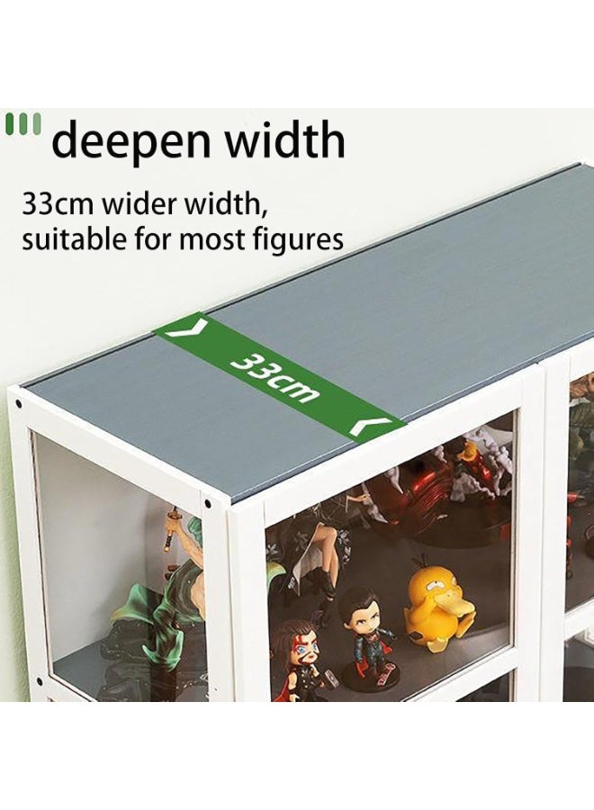 والالا خزانة عرض من الخيزران بخمس طبقات، حافظة عرض شفافة عصرية بسيطة، خزانة تحف، رف عرض زجاجي، رف منظم تخزين منزلي خشبي، خزانة كتب، رف كتب، مع باب نافذة أكريليك مزدوج - Image 4