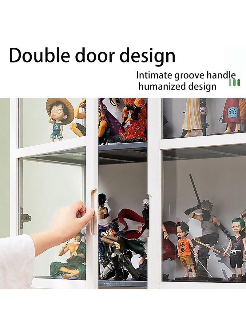 والالا خزانة عرض من الخيزران بخمس طبقات، حافظة عرض شفافة عصرية بسيطة، خزانة تحف، رف عرض زجاجي، رف منظم تخزين منزلي خشبي، خزانة كتب، رف كتب، مع باب نافذة أكريليك مزدوج - Image 5