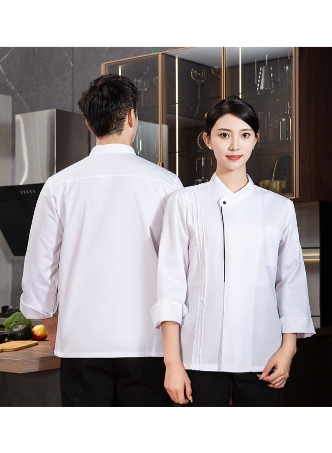 NIBEMINENT Men full Sleeve Chef uniform Restaurant Cook Chef Coat Kitchen Work Uniform Waiter Hotel Clothes - Image 4