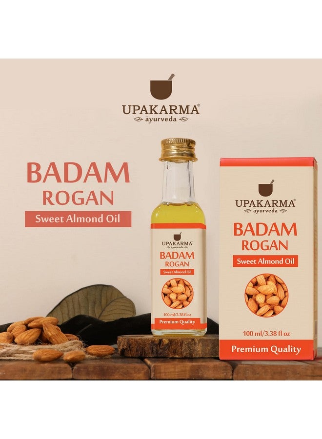 UPAKARMA Badam Oil | Pure and Natural Cold Pressed Sweet Almond/Badam Rogan Oil | Promotes Skin & Hair Health, 100ml - Pack of 1 - Image 2