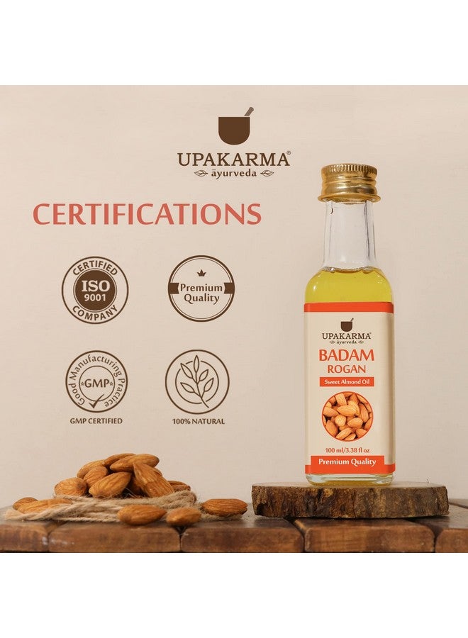 UPAKARMA Badam Oil | Pure and Natural Cold Pressed Sweet Almond/Badam Rogan Oil | Promotes Skin & Hair Health, 100ml - Pack of 1 - Image 5