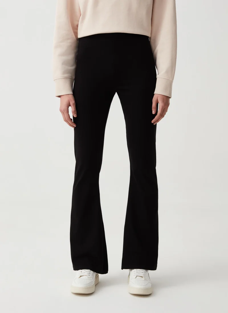او في اس Flare-fit leggings in stretch cotton