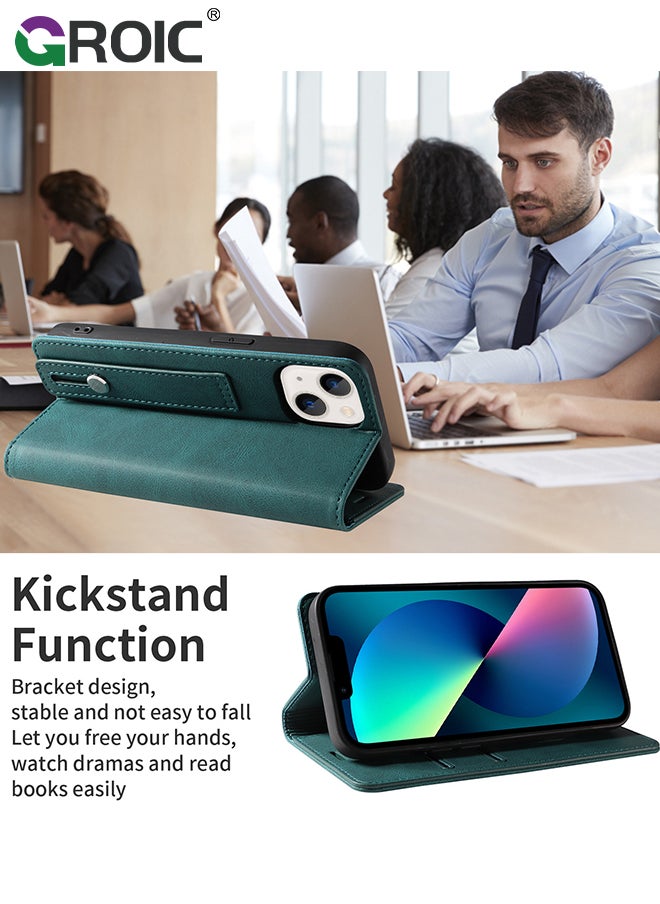 GROIC For iPhone 15 Case,Luxury Leather Wallet Cover, Leather Wallet Case Classic Design with Card Slot and Magnetic Flip Flip Folding Case for iPhone 15 Phone Shell 6.1''  - Image 4