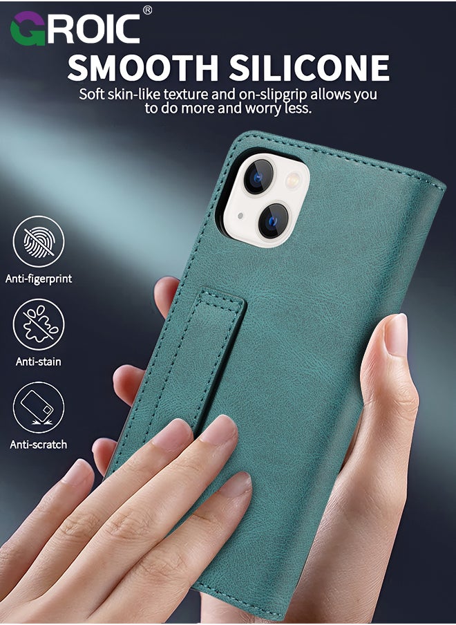 GROIC For iPhone 15 Case,Luxury Leather Wallet Cover, Leather Wallet Case Classic Design with Card Slot and Magnetic Flip Flip Folding Case for iPhone 15 Phone Shell 6.1''  - Image 2