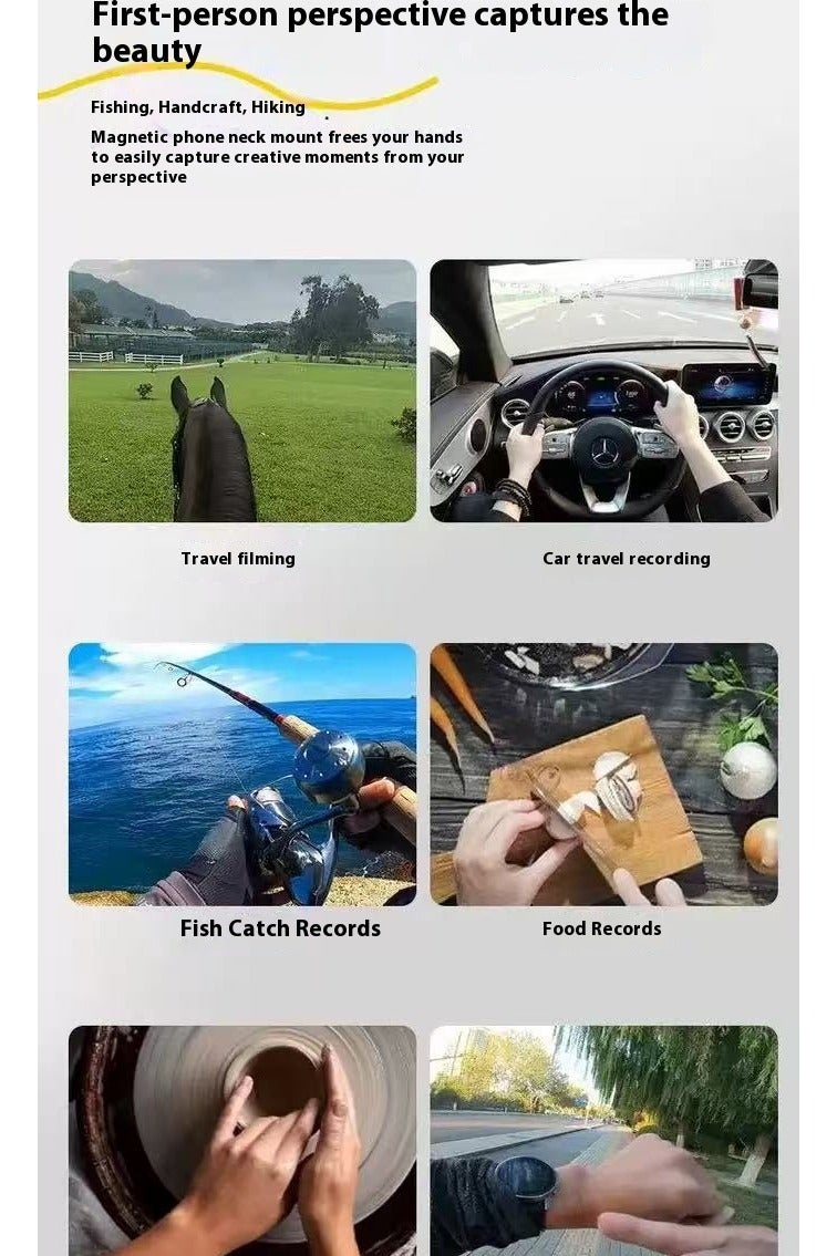 Neck-Mounted Phone Stand (POV/Vlog Selfie Stand), Hands-Free Neck-Mounted Phone Stand, Chest Strap, Suitable for IPhone 15, 14, 13, 12 Series and Android Phones (grey) - Image 4