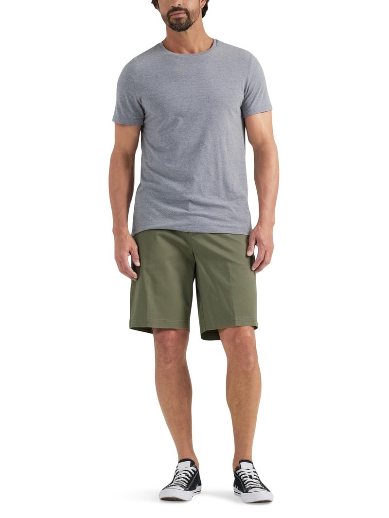Lee Mens Extreme Motion Flat Front Shorts, Olive Grove, 34 US - Image 2