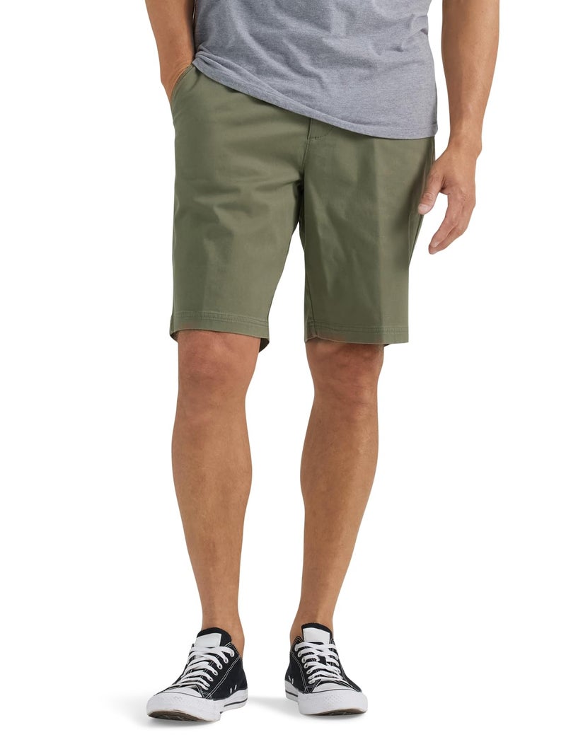 Lee Mens Extreme Motion Flat Front Shorts, Olive Grove, 34 US - Image 1