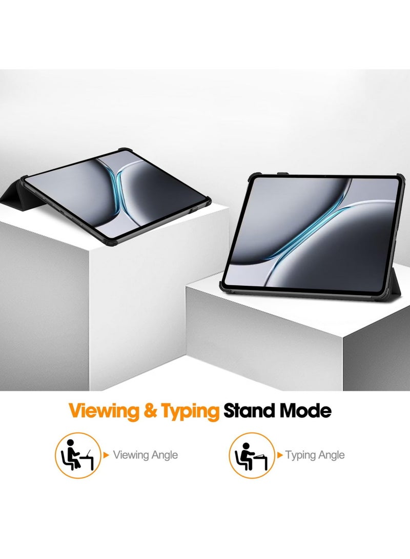 Case for OnePlus Pad 2 / OnePlus Pad Pro 12.1 Inch Released 2024 Folio Slim Smart Cover Lightweight Hard Shell Protective Case with Multi-Angle Stand (Black) - Image 4